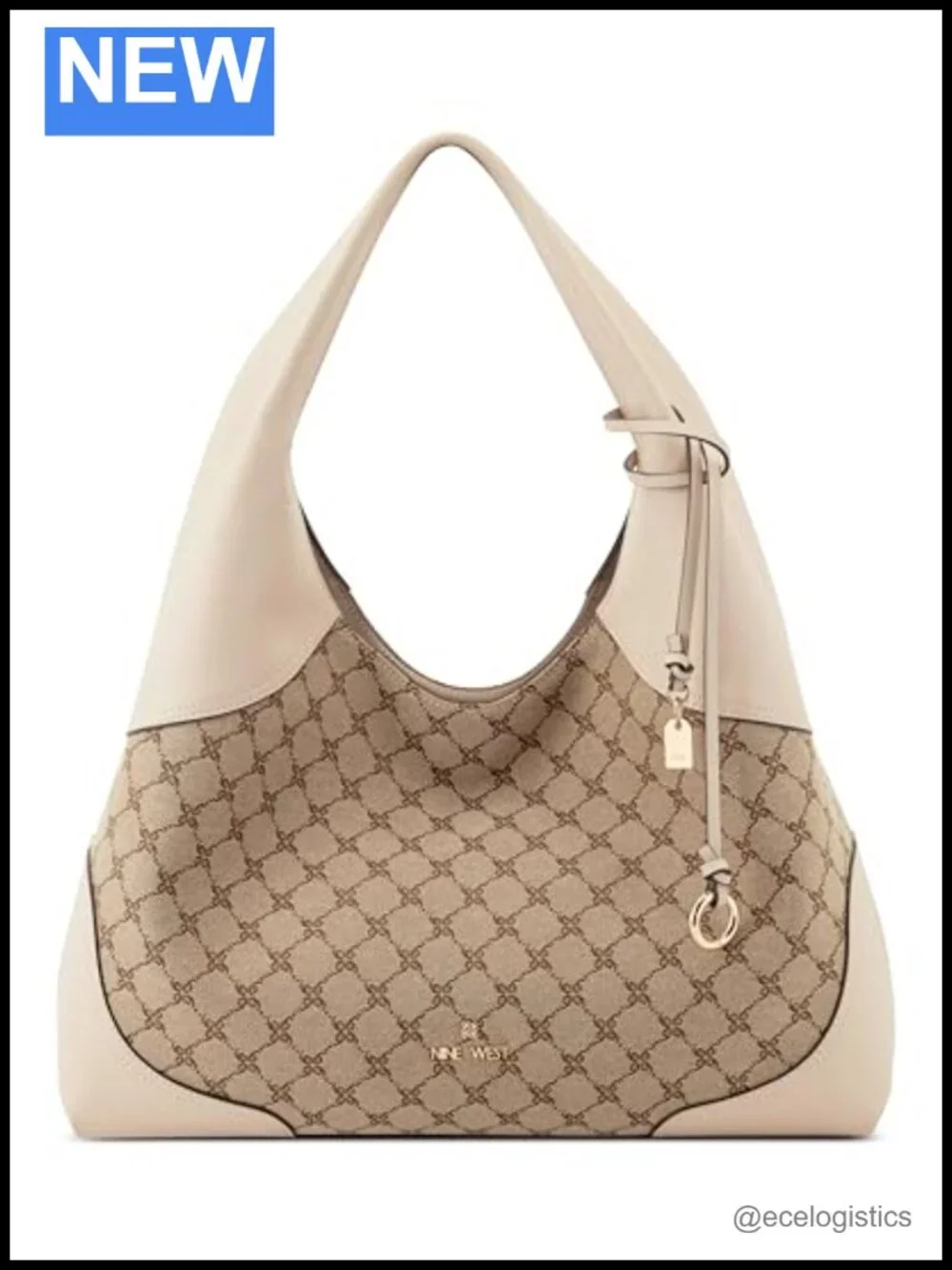 Hobo Shoulder Bag Triple Compartment Zip PU